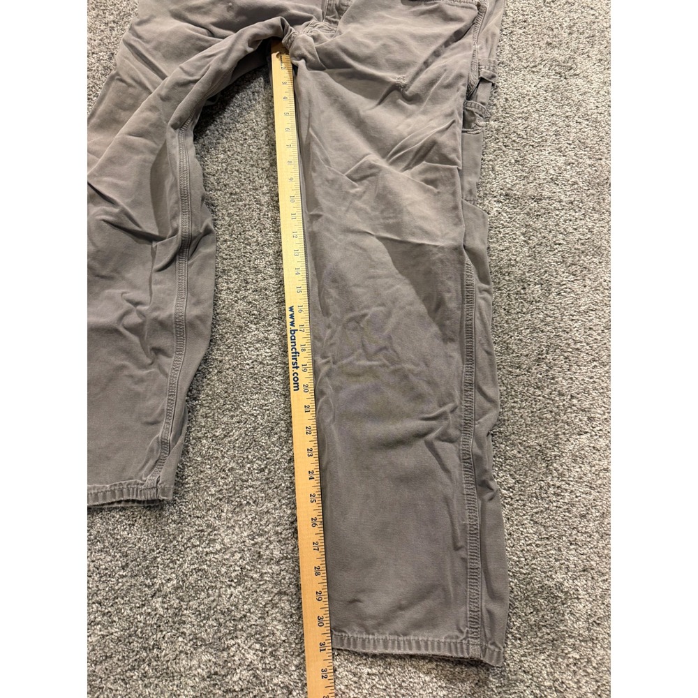 Carhartt Work Pant Men 36x32 Grey B159 Loose Fit Canvas Carpenter Distressed * - Picture 6 of 12